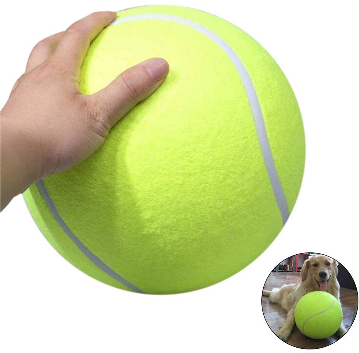 Elzusha - Robuuste Honden Speelbal - Grote Tennisbal van 24 cm Diameter
