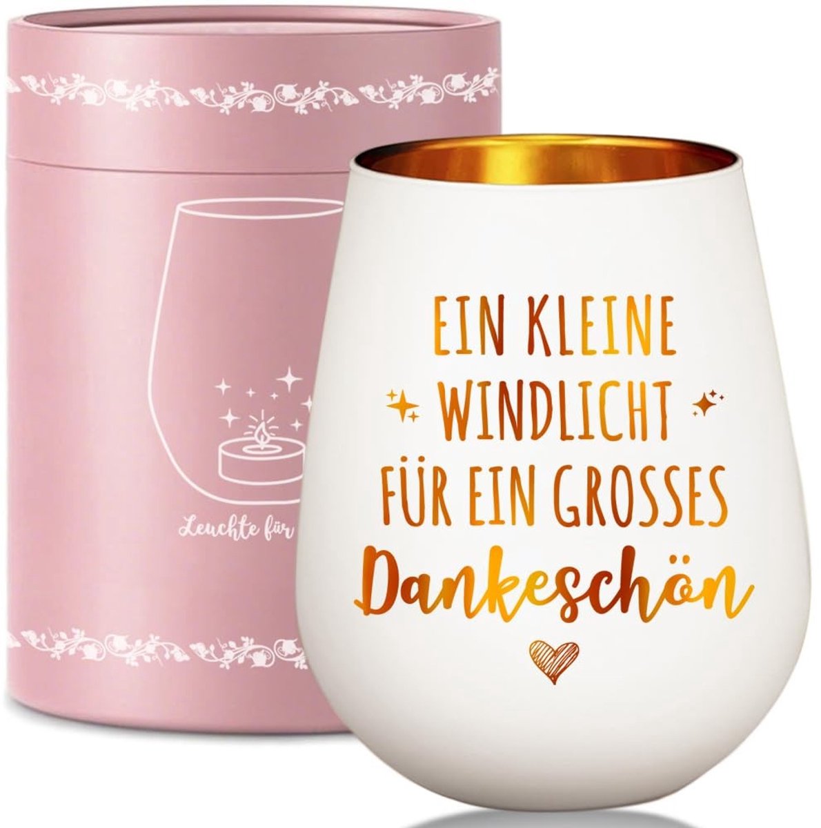 Elzusha- Windlicht Glas - Geschenkdoos - Bedankcadeau voor Vrouwen - Verjaardagscadeau - Afscheidscadeau - Voor Mama/Oma/Vriendin/Lerares - Kaarsenhouder