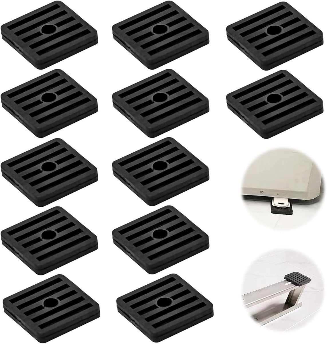 Set van 12 Rubber Vibrationdempers 47 x 47 x 8 mm - Geluidsreductie voor Airconditioning en Apparatuur