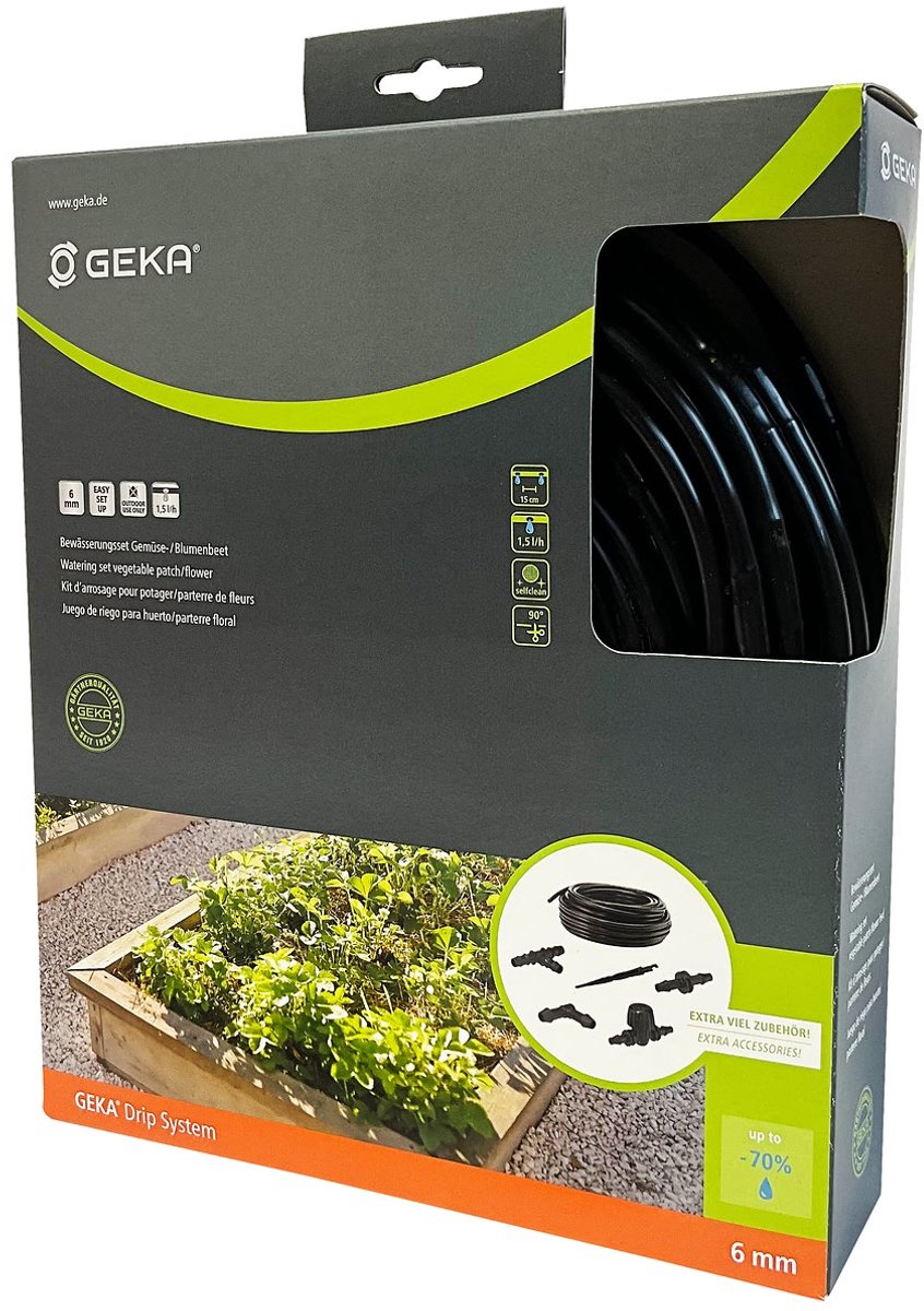GEKA Drip System 6 mm Set voor groente- en bloembed - 15 meter