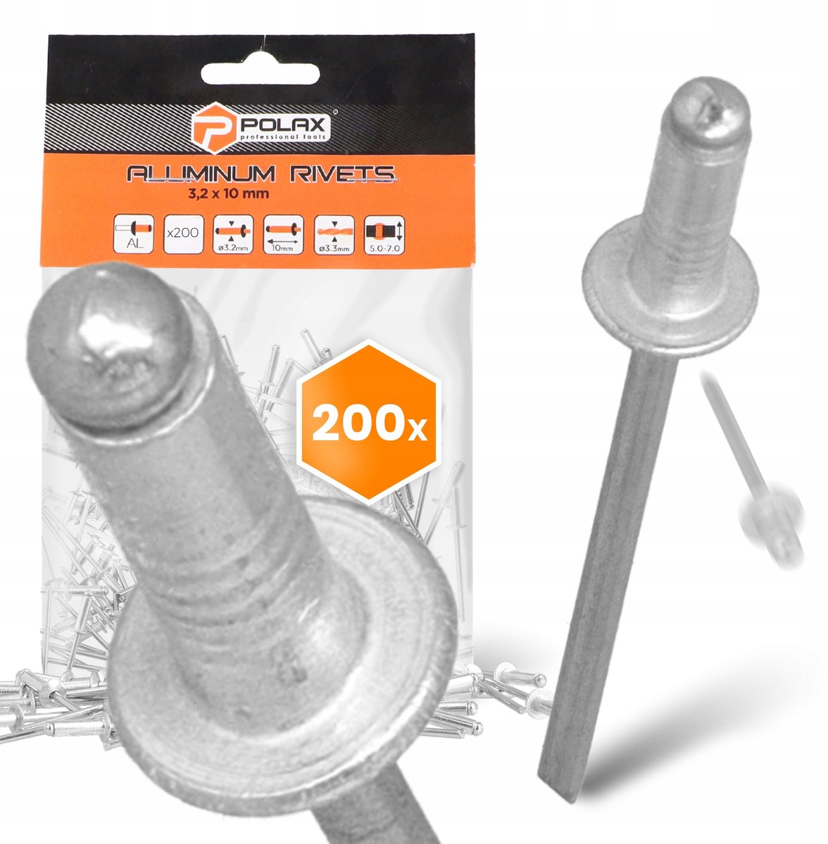 200x Aluminium Blindklinknagels 3,2x10 mm - Sterk & Roestbestendig