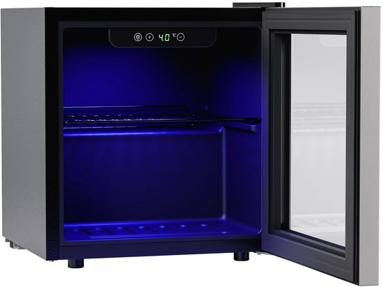 KitchenBrothers Drankkoelkast - 36L - Mini Koelkast - Glazen Deur - Minibar - 60 Blikjes - Zwart van KitchenBrothers — afbeelding 4