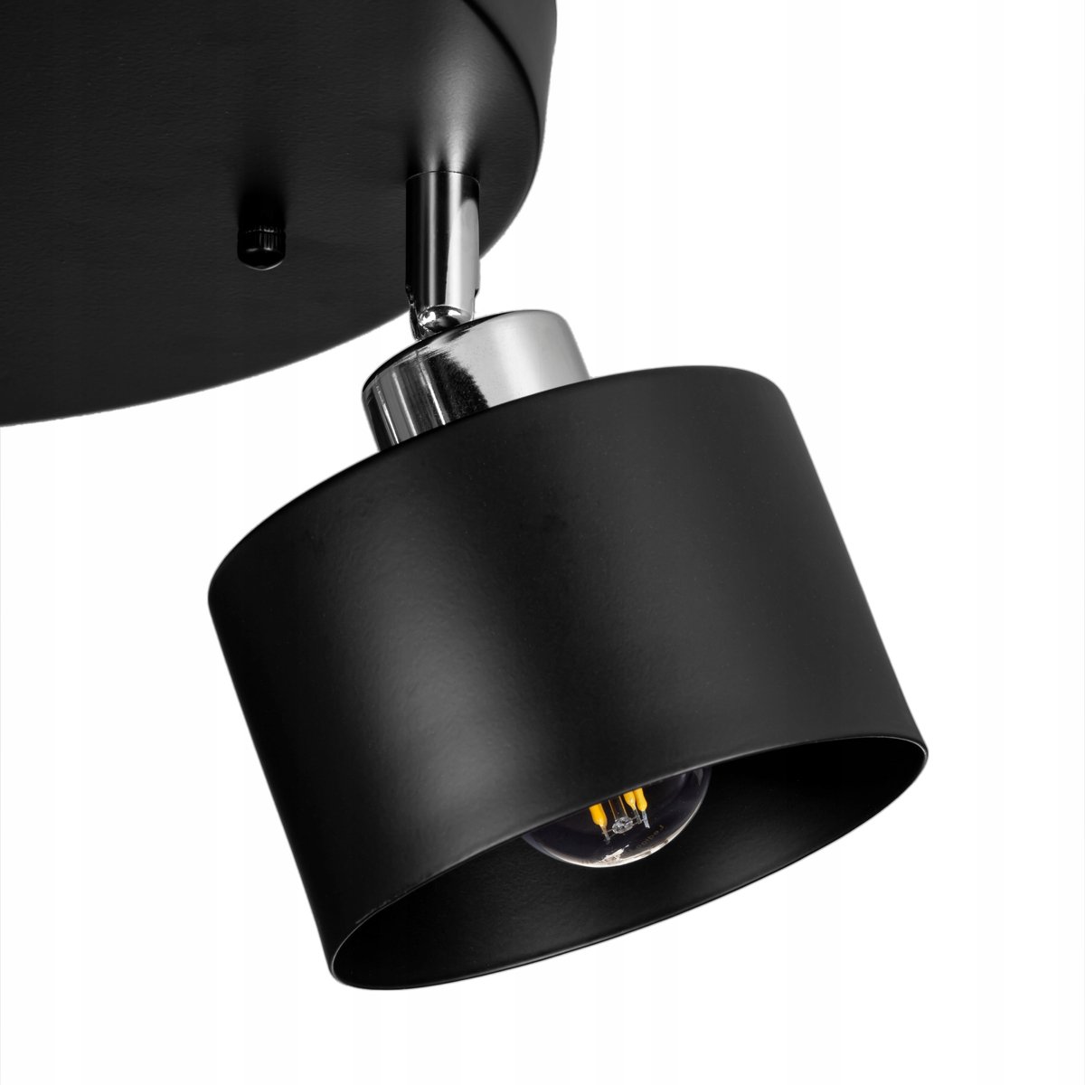 Zwarte Plafond Lamp met 3 Verstelbare Metalen Kappen