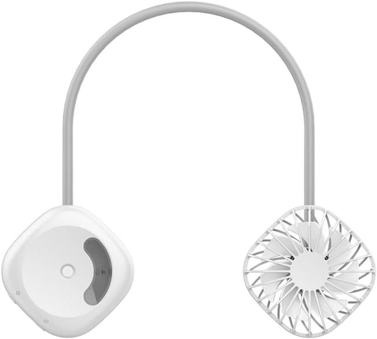 Draagbare Nekventilator - Persoonlijke Koeler - Persoonlijke Koeling - Bladloos Ontwerp - 190x230x30mm - Wit