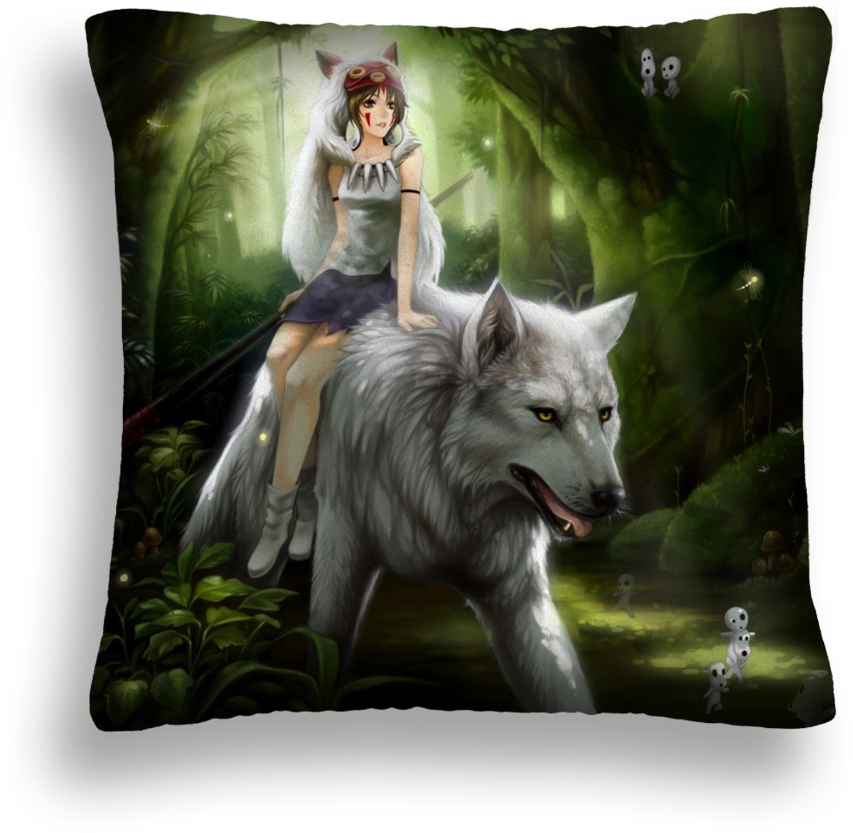 Decoratief Kussen Anime Wit Wolf Bos Fee Elf 40x40cm