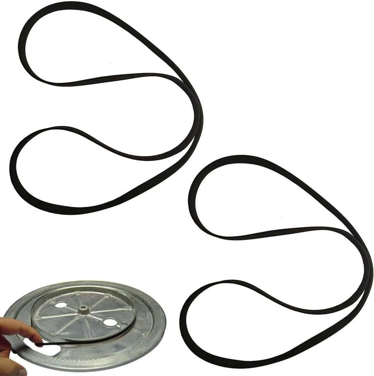 Vervangende Rubber Platen speler Straps in Zwart, Compatibel met Draaitafels, 270 mm Lengte, Ideaal voor Phonographs en Geluidsapparatuur