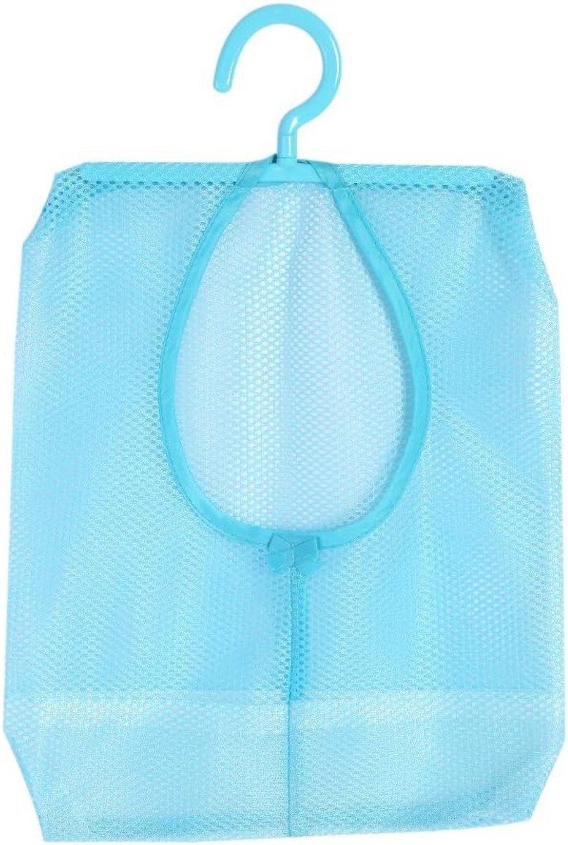 Multifunctionele Hangende Mesh Tas voor Kleding, Sokken en Ondergoedopslag in Badkamer of Woonkamer, 30 x 26 cm, Blauw