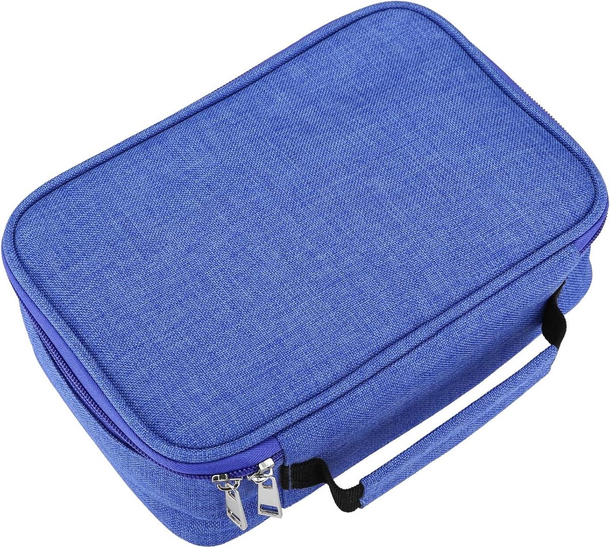 Etui met sleuven - Pennenzak opbergtas - Kunst Supplies Opslag - Grote capaciteit - 72 sleuven - Blauw