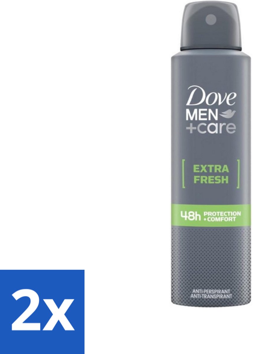 2 x Dove Men+Care - Extra Fresh - Deospray - Anti-Transpirant - 150 ml - Deodorant - Antitranspirant - Dove Men+Care - Extra Fresh - Alcoholvrij