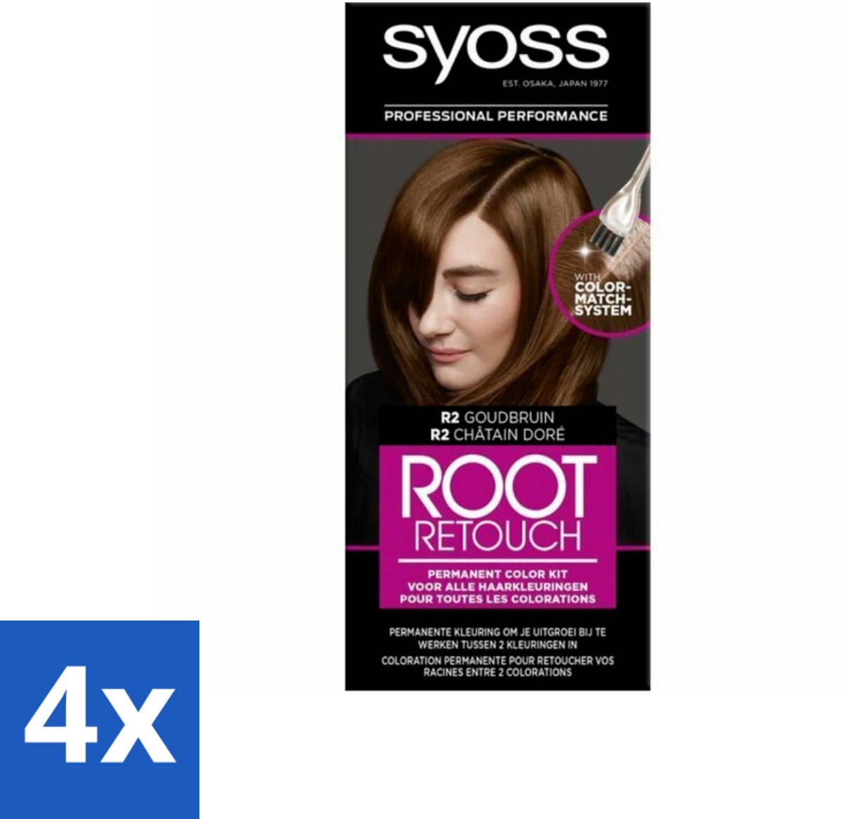 4 x Syoss - Haarverf - Uitgroeiset - R2 Goud Bruin - 1 Haarkleuring - Haarverf - Uitgroei - Syoss - Goudbruin - Haarkleur