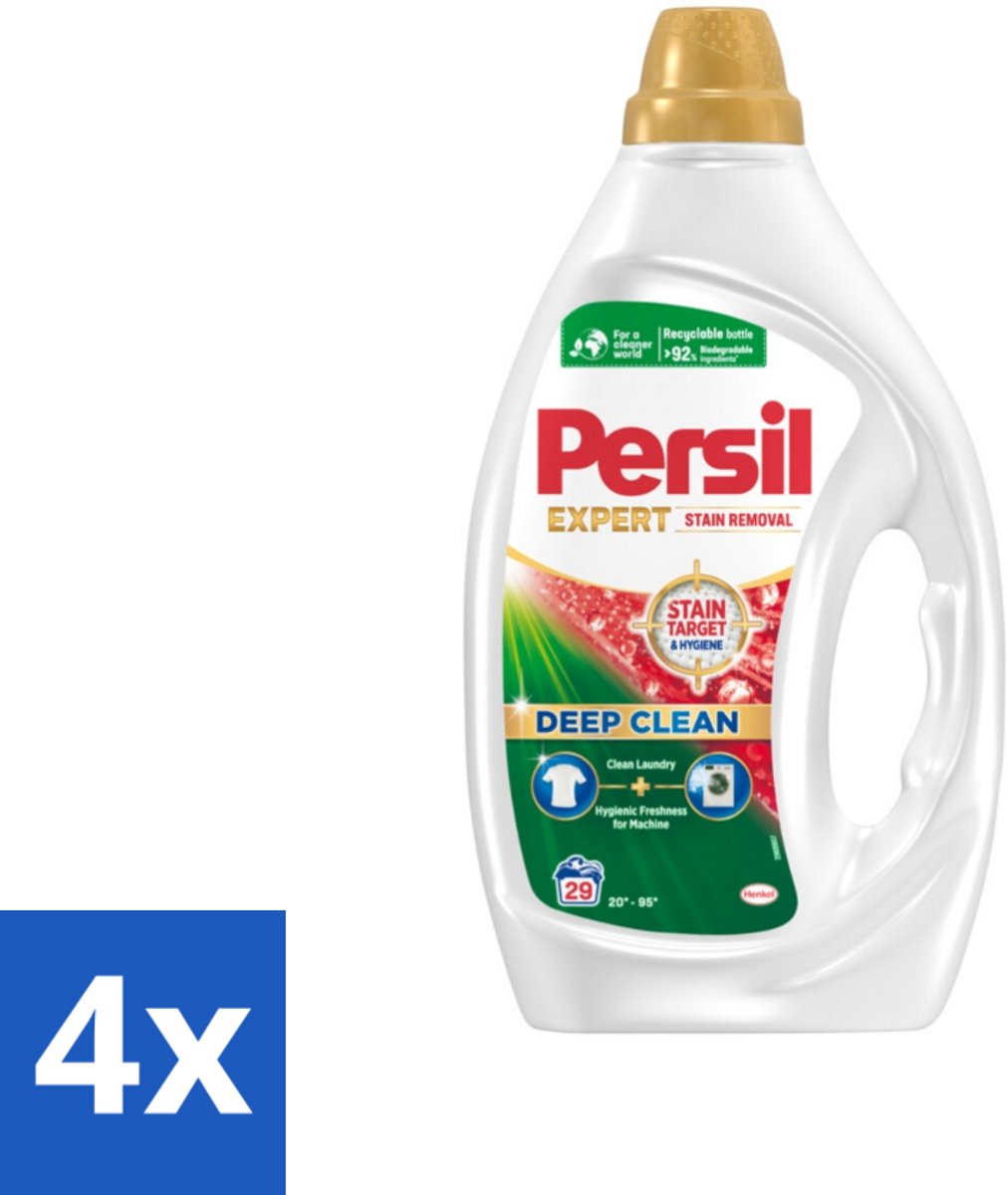 4 x Persil Expert - Vlekverwijdering - Vloeibaar Wasmiddel - Witte en Gekleurde Was - 29 Wasbeurten - Vlekkenverwijderaar - Wasmiddel - Vloeibaar Wasmiddel - Witwas - Gekleurde Was