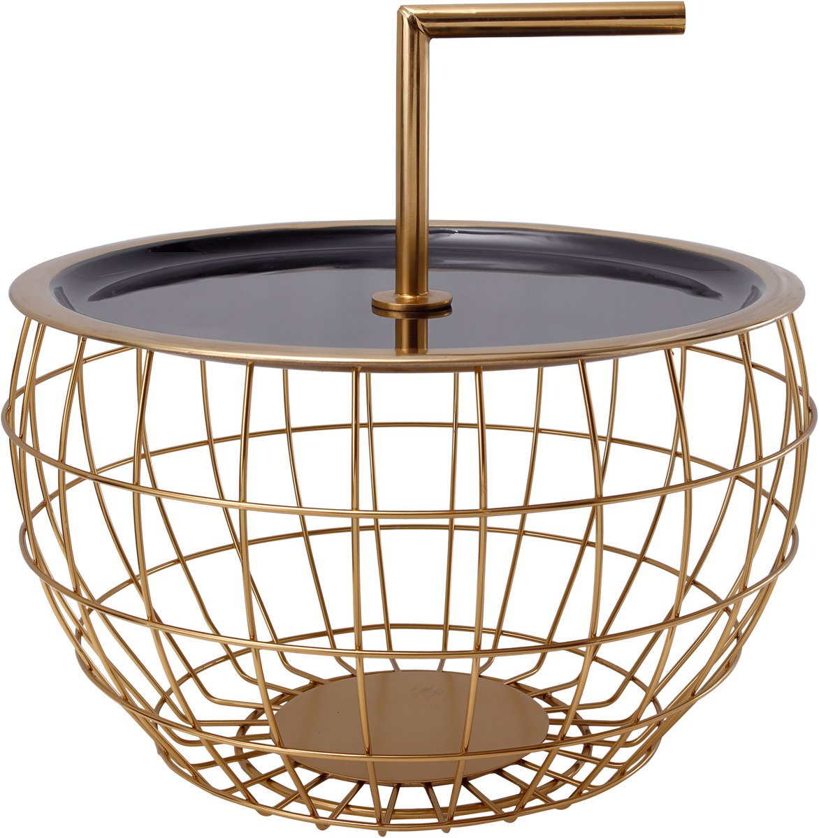 Padiro ronde bijzettafel Ø 38 x 23,5 cm - zwart - Modern Art-Déco Glamour Look - ijzer - handgemaakt