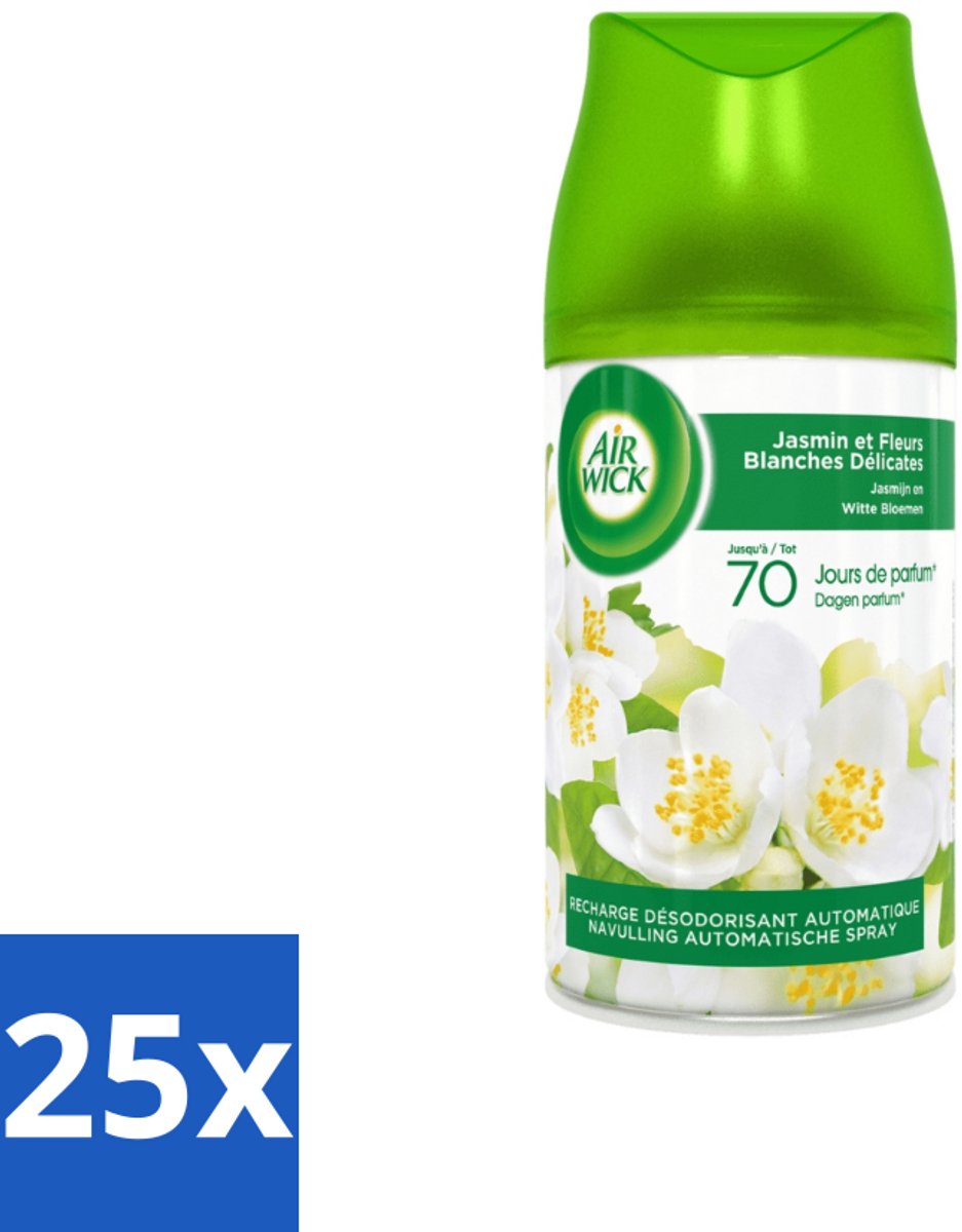 Air Wick Freshmatic - Luchtverfrisser - Navulling Automatische Spray - Jasmijn en Witte Bloemen - 250ml - Bulkverpakking - 25 stuks