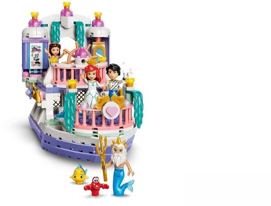 LEGO Disney Princess, Ariëls Koninklijke Trouwboot met figuren, boot met paarse en witte details, 519 onderdelen.