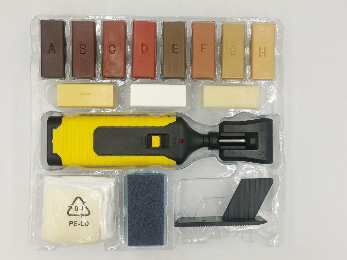 Aiuphing Laminaat reparatieset, 17 stuks vloerreparatieset voor parket, laminaat en houten oppervlakken - ShopVlot