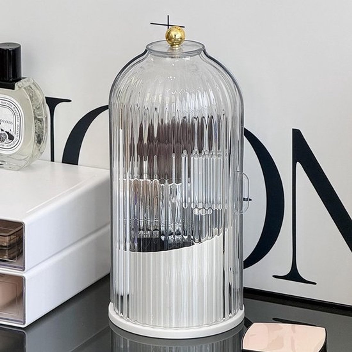 Make-up Borstels Organizer 360° Draaibare Cosmetische Houder - Wit