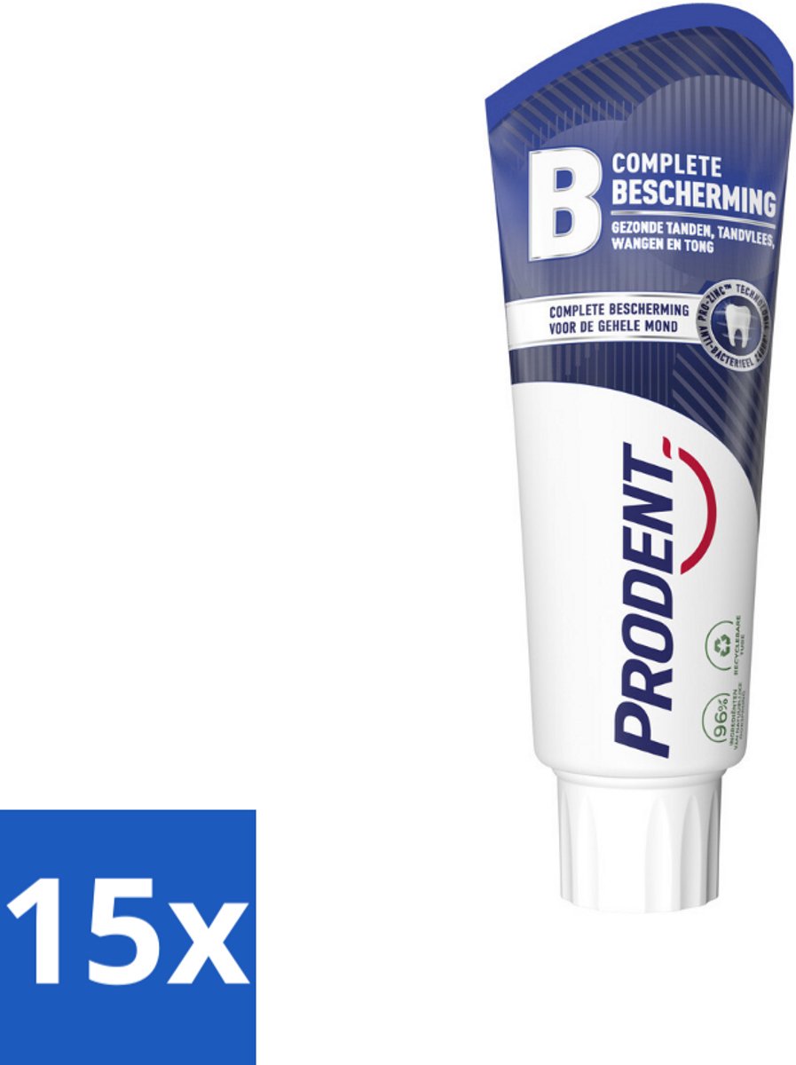 Prodent – Tandpasta – Complete Bescherming – Pro-Zinc Technologie – 75 ml - Bulkverpakking - 15 stuks