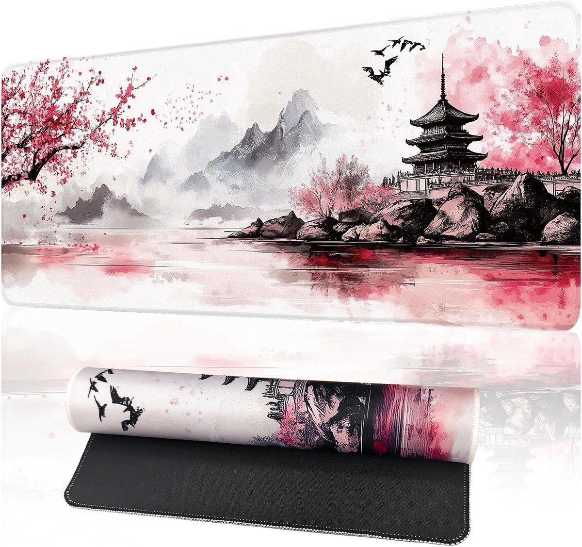 Grote Gaming Muismat 900 x 400 mm met Kersenbloesem Landschap voor Optimaal Comfort en Precisie