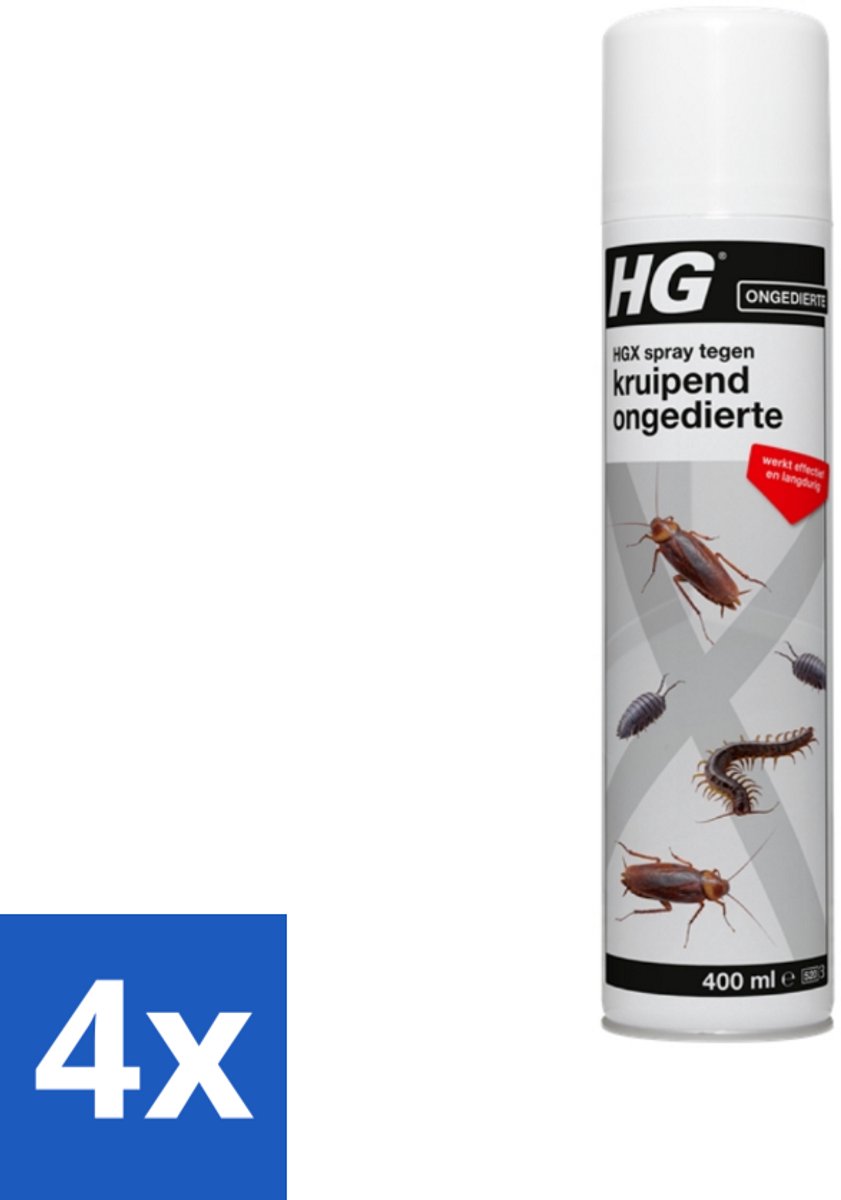 4 x HG X Tegen Kruipend Ongedierte 400 ml - Kruipend Ongedierte - Mieren Bestrijding - Kakkerlakken Bestrijding - Ongedierte Spray - Ongedierte Bestrijding Huis
