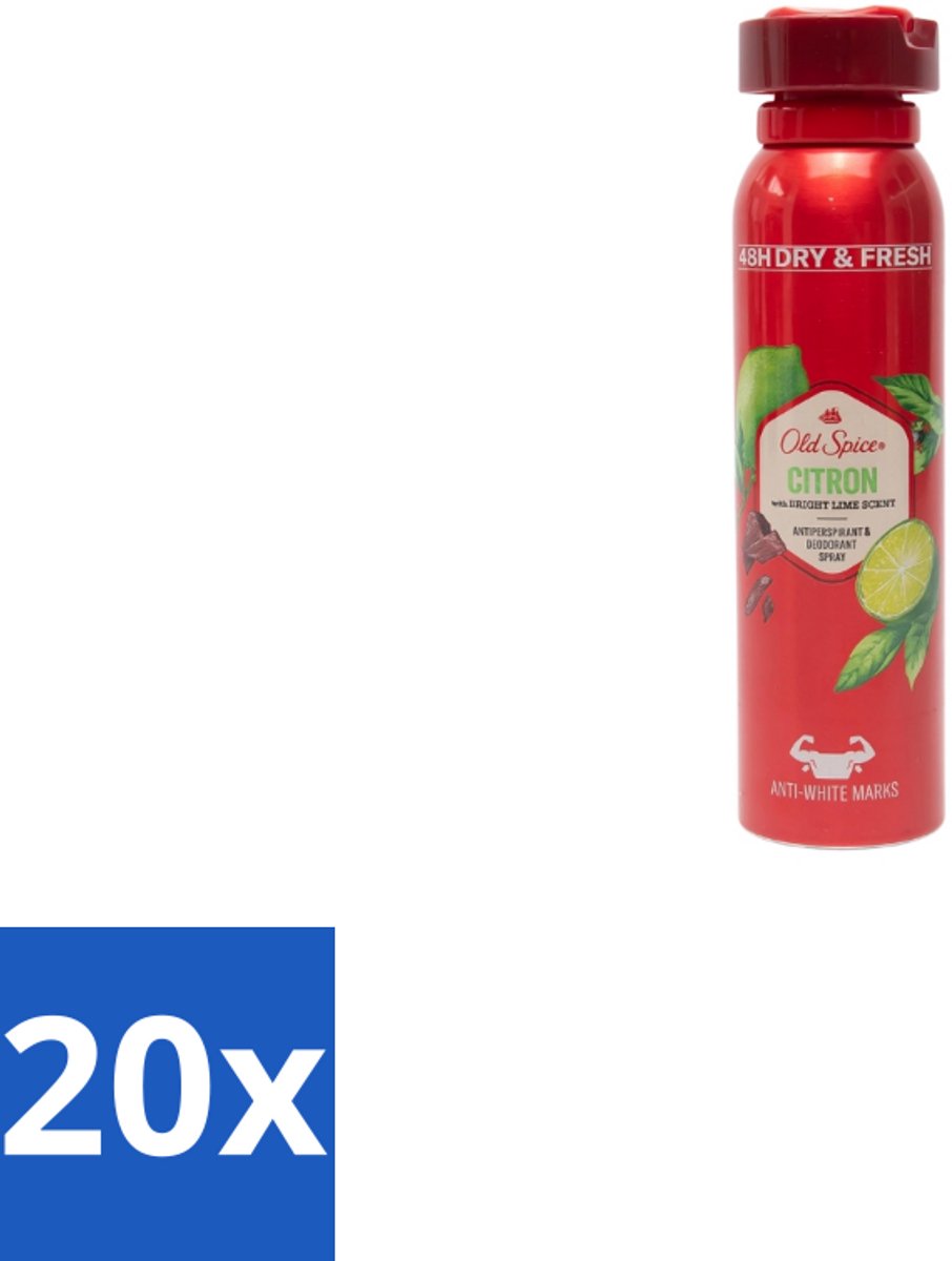 Old Spice – Deospray – Citron – 150 ml - Bulkverpakking - 20 stuks
