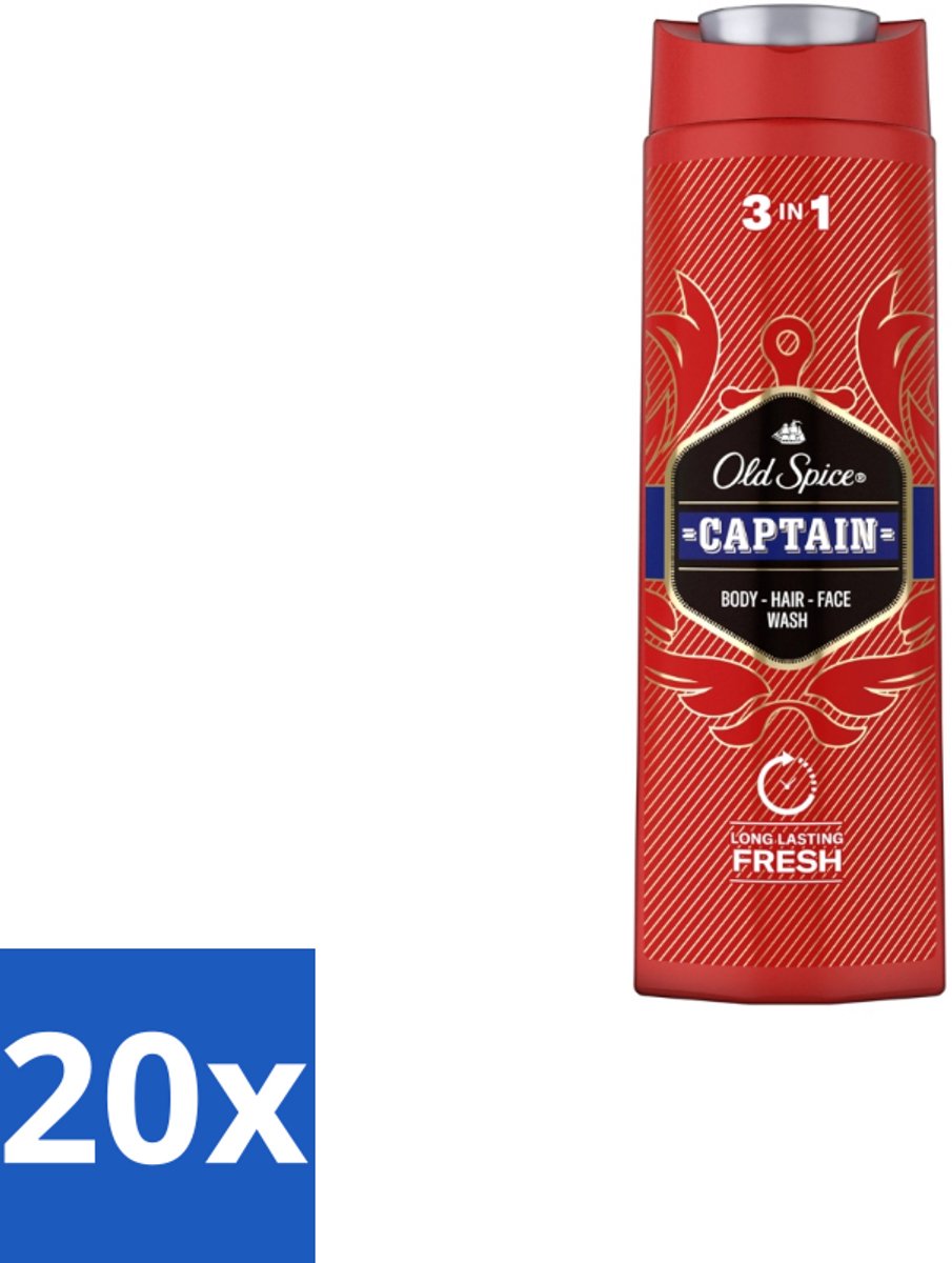 Old Spice – Douchegel – Captain – 400 ml - Bulkverpakking - 20 stuks