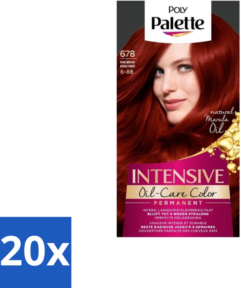 Poly Palette – Haarverf – 678 Robijnrood / 6-88 – 115 ml - Bulkverpakking - 20 stuks