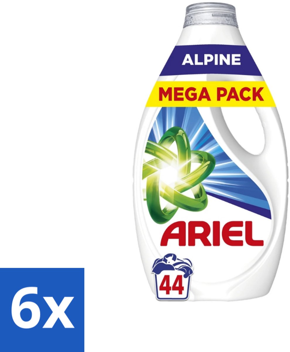 Ariel – Vloeibaar Wasmiddel – Alpine – 1980 ml – 44 wasbeurten - Voordeelverpakking - 6 stuks