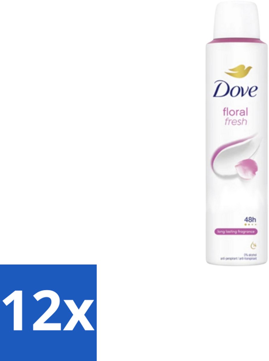 Dove – Deodorant Spray – Floral Fresh – 200 ml - Voordeelverpakking - 12 stuks