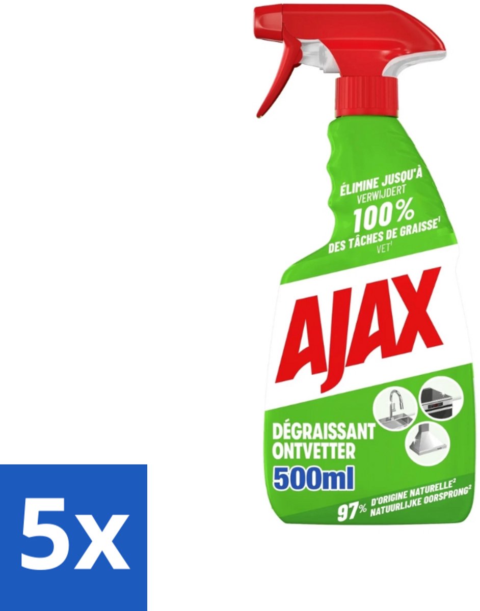 Ajax – Ontvetter Spray – 500 ml - Bulkverpakking - 5 stuks