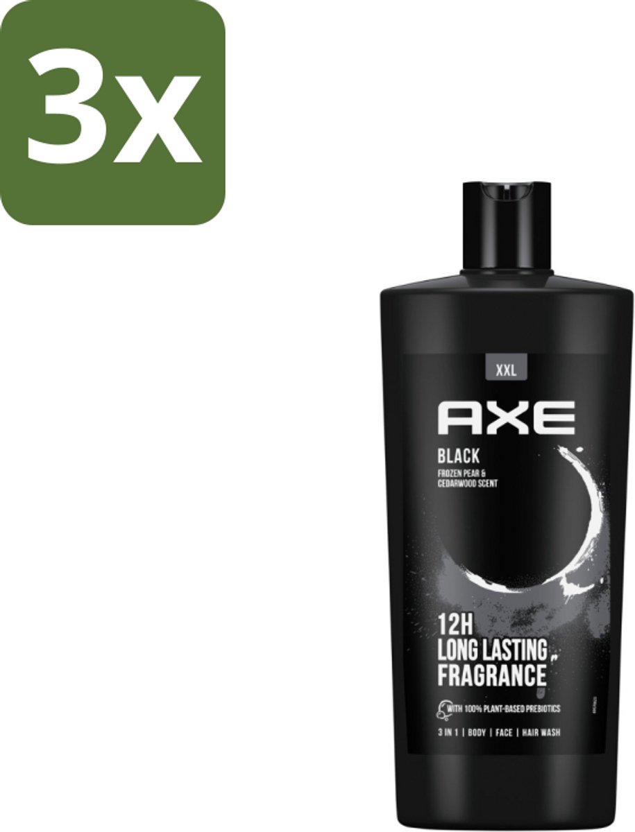 3 x AXE – Douchegel – Black – 700 ml - Douchegel - Douchegel Mannen - Douchegel Black - Douchegel Fris - Douchegel Stijl