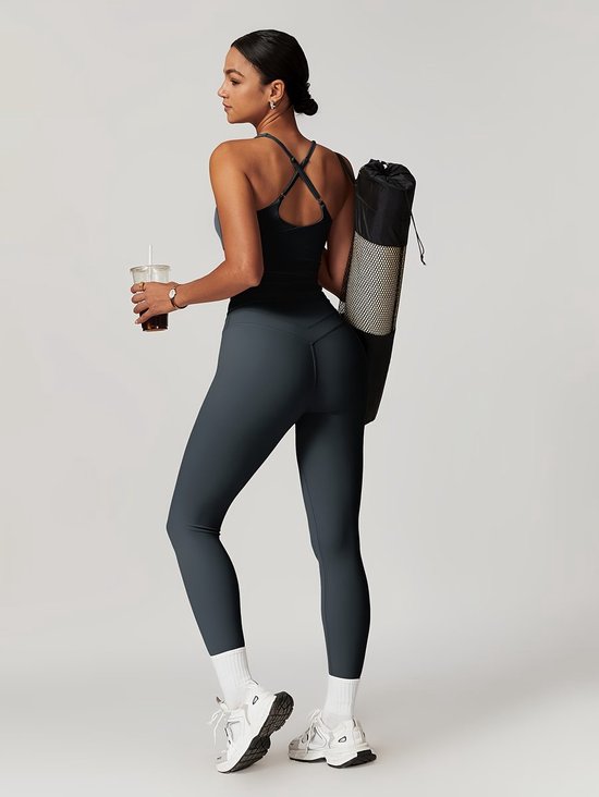 Currero Pilates Pak Dames - Yoga - Buttshaper - Gym - Fitness - Butt Lift - Bil Vergrotend - Heup Liftend - Yogakleding - Grijs XS — afbeelding 4