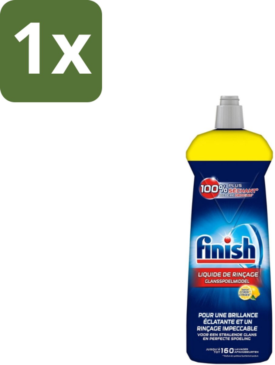 1 x Finish – Glansspoelmiddel – Citroen – 800 ml - Glansspoelmiddel Citroen - Glansspoelmiddel - Vaatwasser - Glans - Droogresultaat