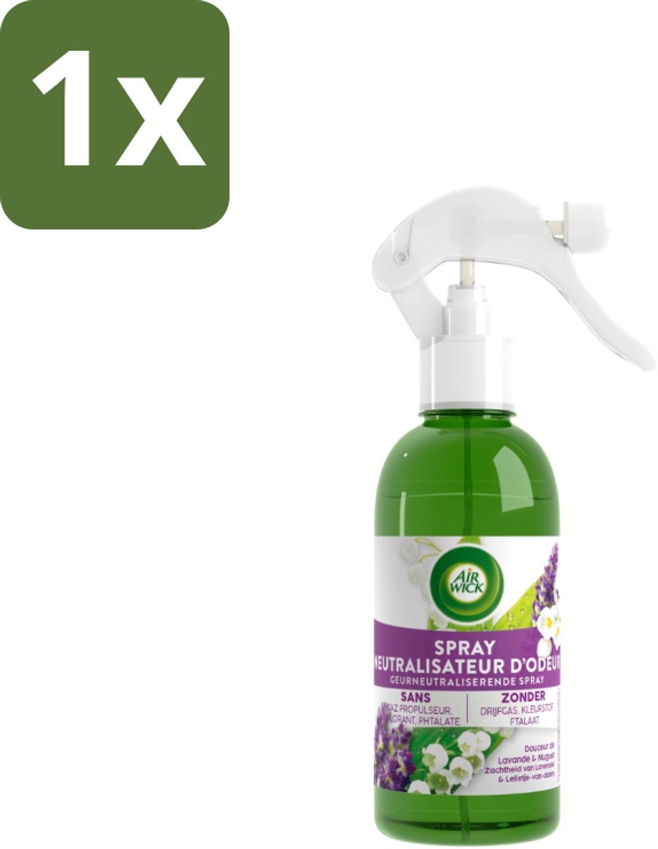 1 x Air Wick – Luchtverfrisser Spray – Active Fresh Lavendel & Lelie – 237 ml - Luchtverfrisser - Geur Neutraliseren - Natuurlijke Geur - Lavendel - Lelie
