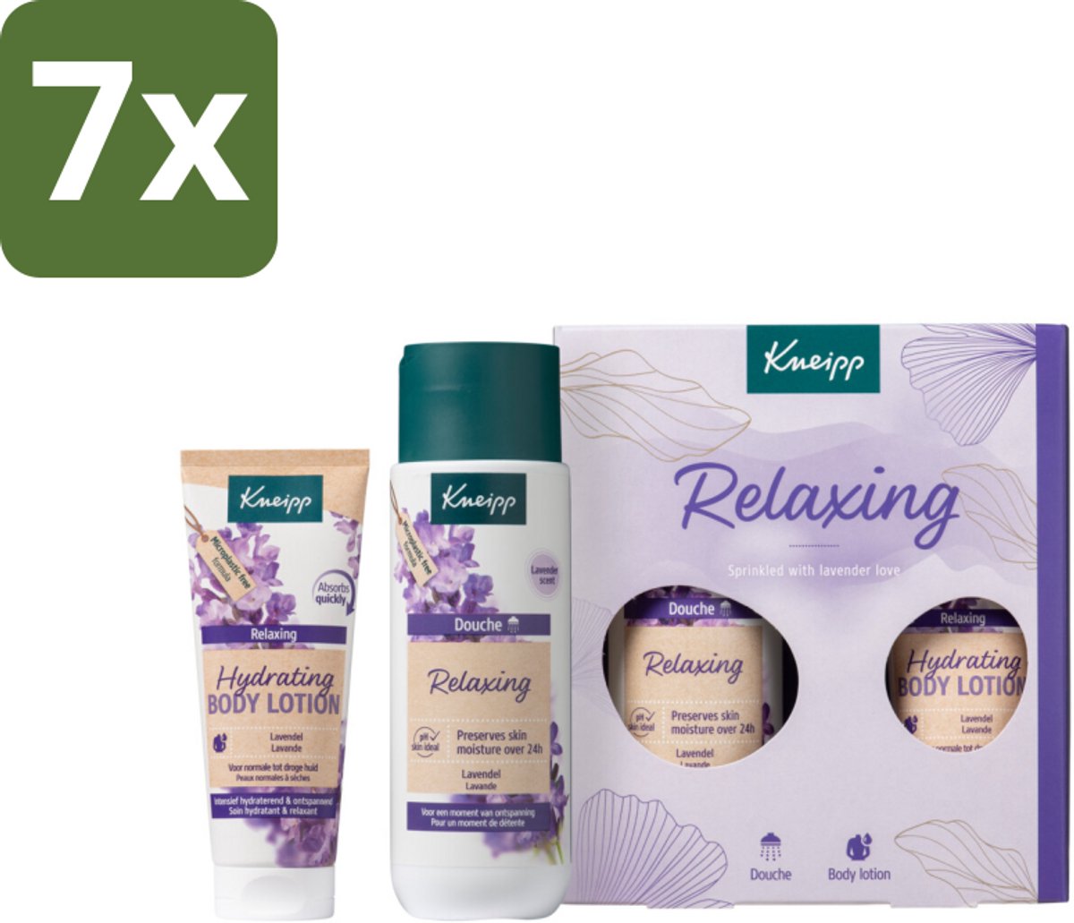 Kneipp – Relaxing Moments – Geschenkset – Lavendel – Douchegel & Bodylotion - Bulkverpakking - 7 stuks