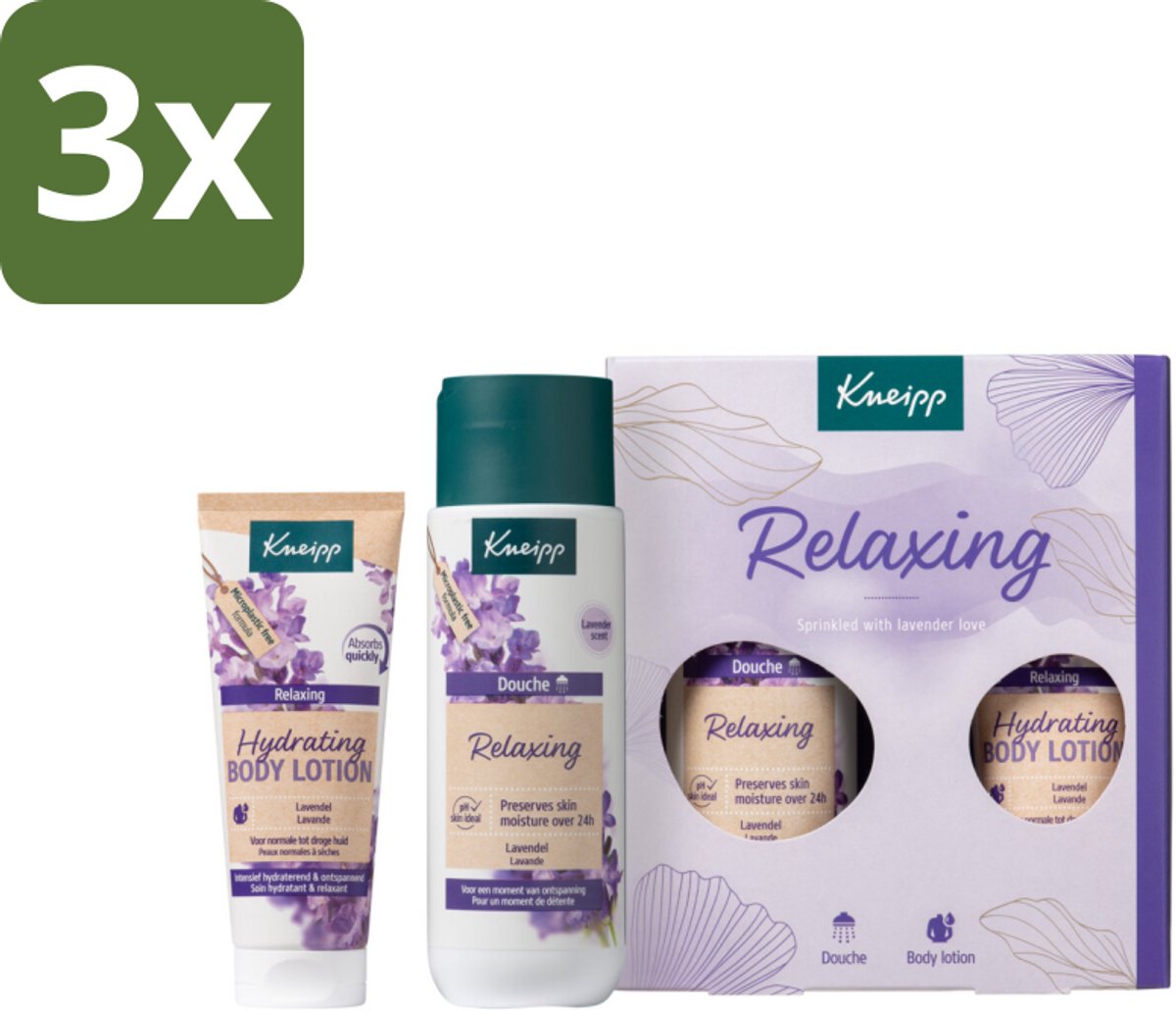 Kneipp – Relaxing Moments – Geschenkset – Lavendel – Douchegel & Bodylotion - Bulkverpakking - 3 stuks