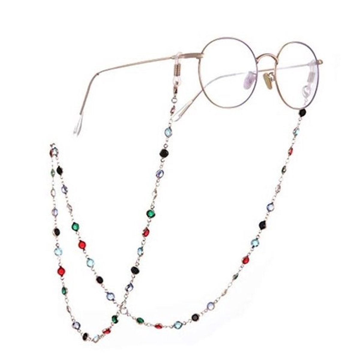 Modieuze kleurrijke brillenketting en zonnebrilhanger voor vrouwen en meisjes - Boheemse stijl met parels en kristal