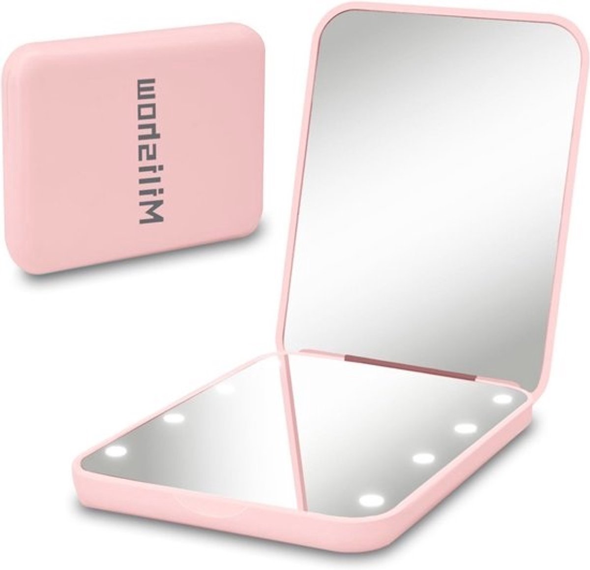 Compacte Vergrotende LED Zakspiegel - Handheld Make-up Spiegel met Verlichting