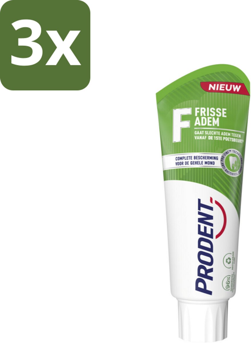Prodent – Tandpasta – Frisse Adem – Pro-Zinc Technologie - Bulkverpakking - 3 stuks