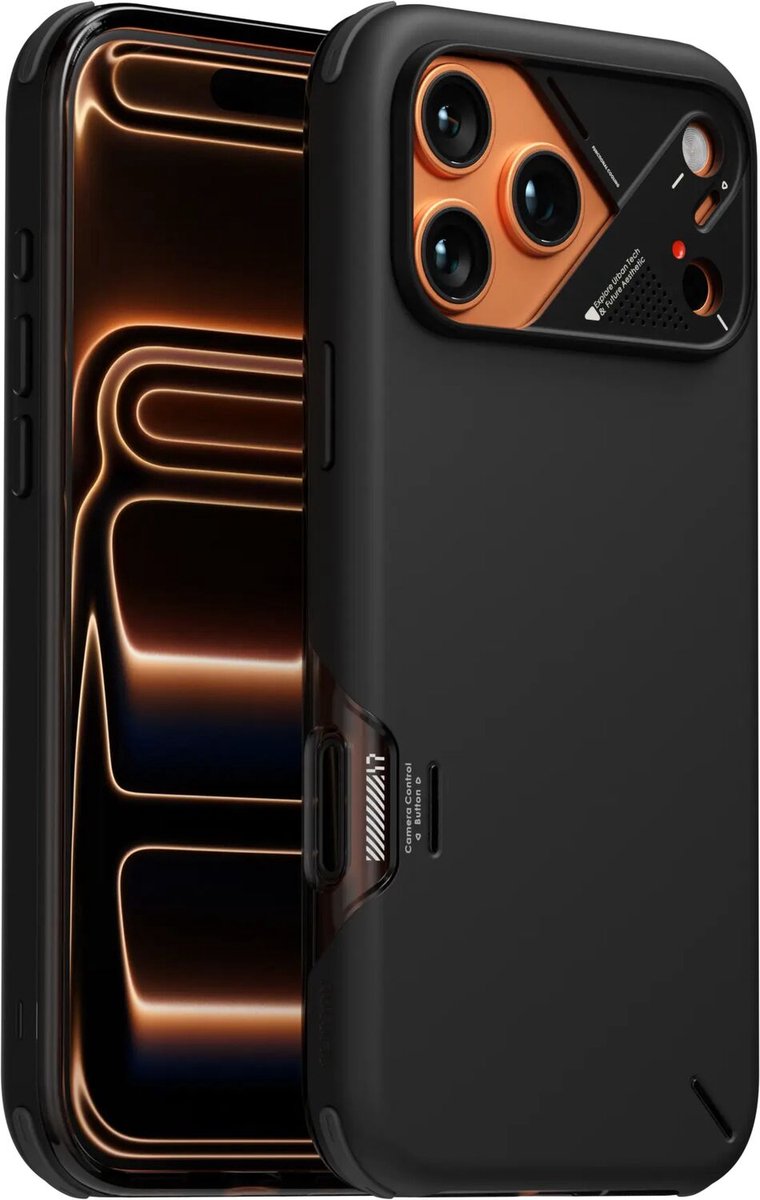 AULUMU Shockproof Case - Hoesje Geschikt voor Apple iPhone 17 Pro Max - Schokbestendig - Compatibel met MagSafe - CoolHyper Koelsysteem - TPU Back Cover - Zwart