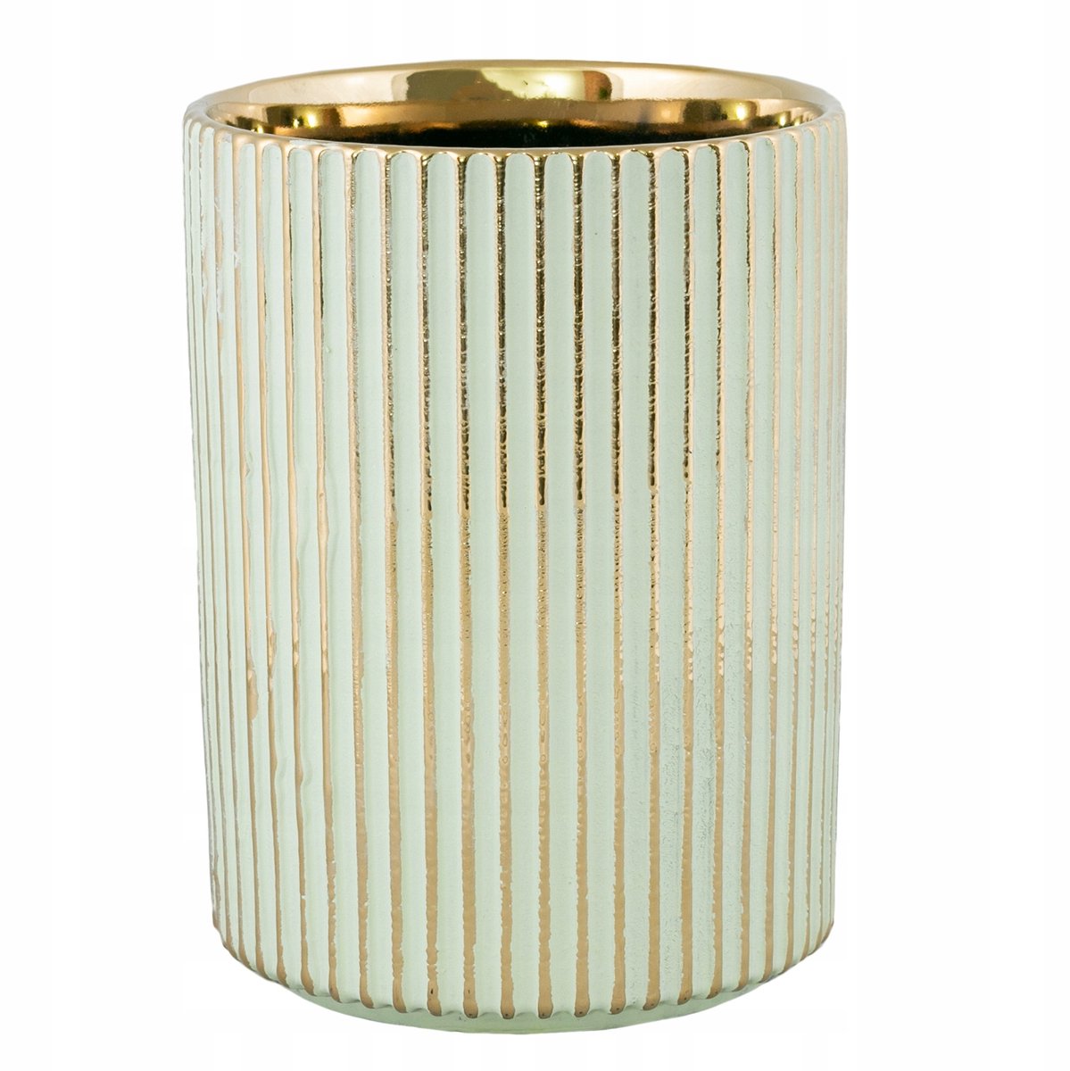 Glamour Keramiek Pot Rand Groen Ø13cm - Stijlvolle Decoratie