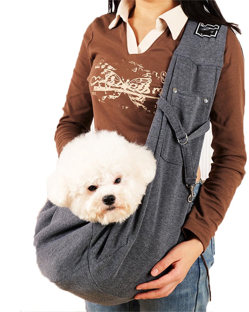 casalora - Honden Draagtas - Kleine Dieren - Honden Draagzak - Puppy Schoudertas - Hondendraagtas - Dierendraagtas - Reistas Kat - Huisdieren Reistas - Hondentas tot 15 kg - Geschikt voor Reizen of Spelen - Donkergrijs