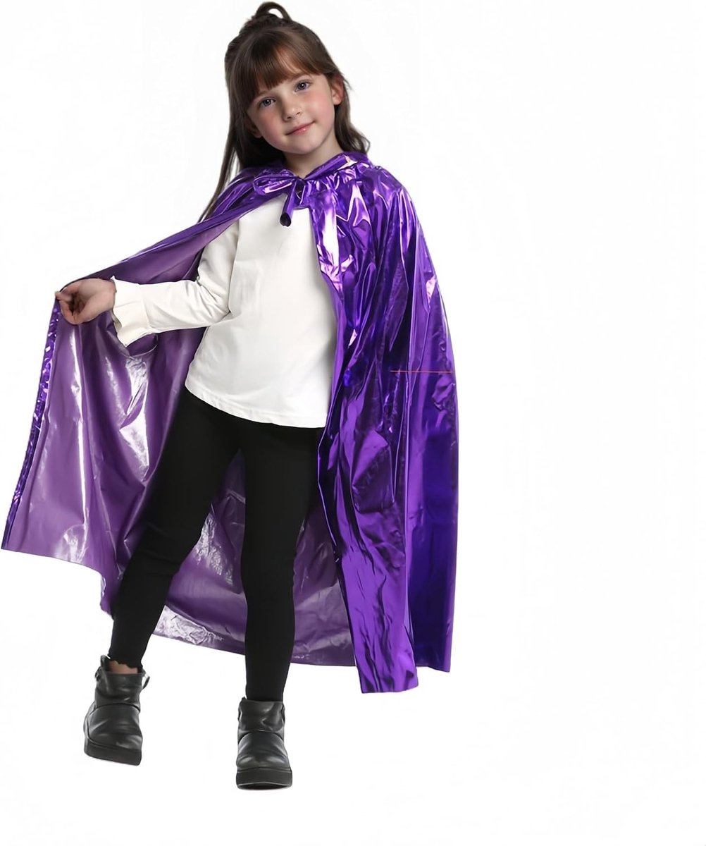 Shiny Prinsessen Cloak voor Meisjes - Glitterende Cape voor Halloween, Cosplay en Feestjes - 80cm Lang, Perfect voor Carnaval en Verkleedpartijen