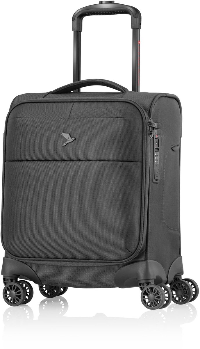 Pack Easy GoUp 4 wielen Cabinewagen XS 45 cm - Zachte bagage - TSA slot - schwarz