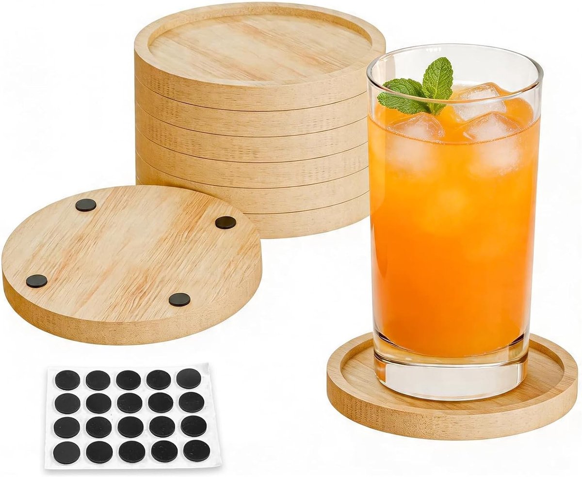 Ronde kurken onderzetters met rand, hittebestendig en duurzaam, perfect voor thuis, kantoor en keuken, 9,5 cm diameter
