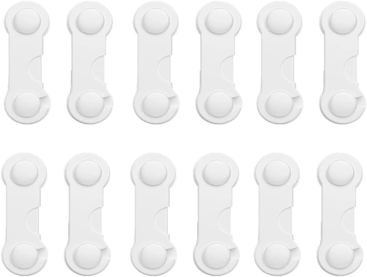 Veiligheidsslot voor Keukenkasten en Lades - 12 Stuks Zelfklevende Beveiliging zonder Boren, Sterke Hechting en Eenvoudige Montage voor Meubels