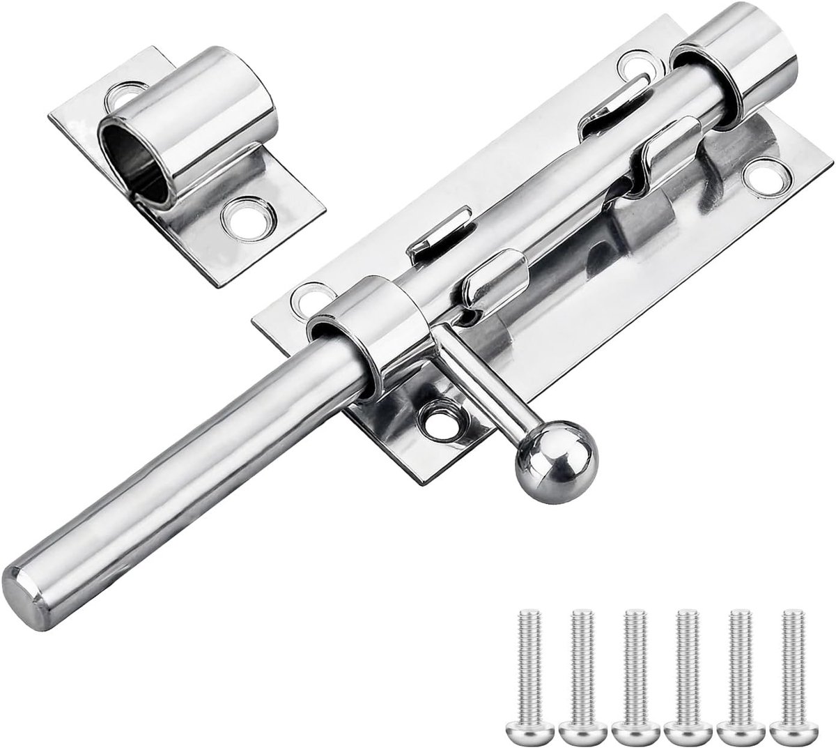 Robuuste 5 Inch RVS Deurslot met Hangslotopening - Ideaal voor Houten Poorten en Buitendeuren - Veiligheidsoplossing voor Thuis en Tuin