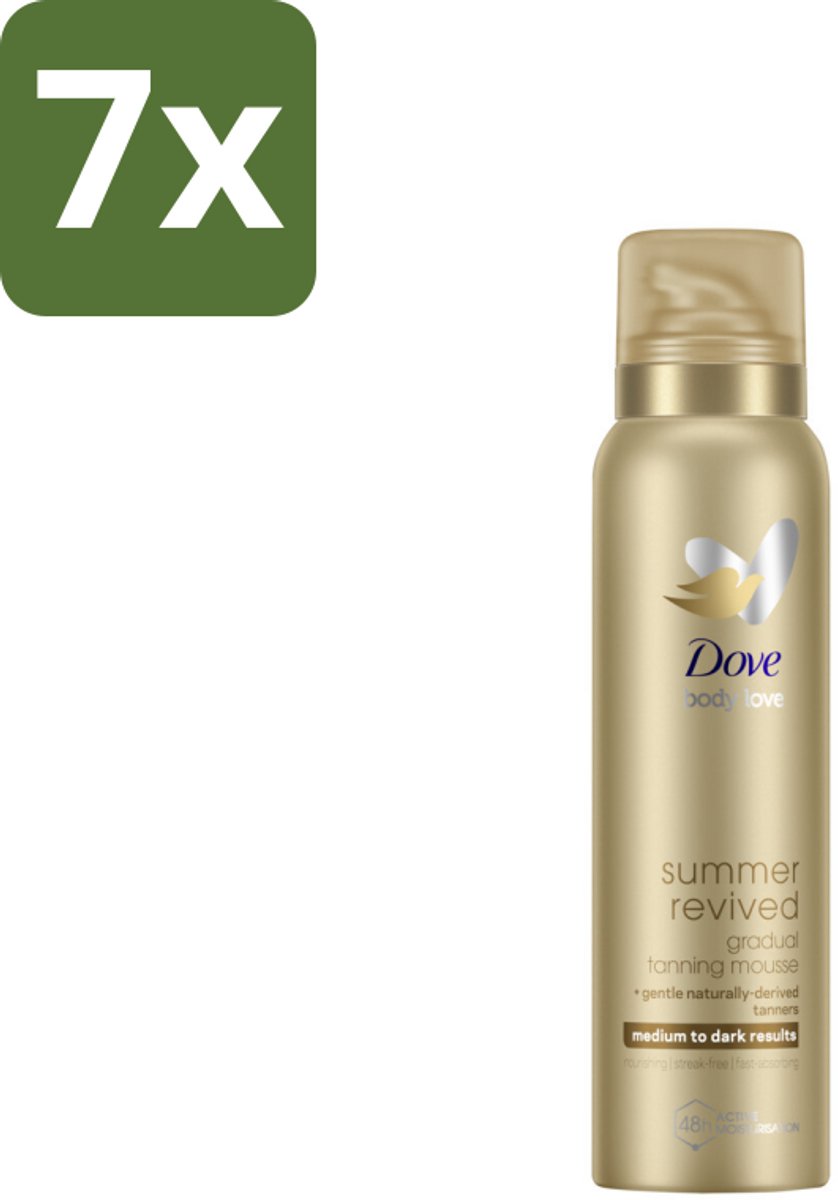 7 x Dove – Bodymousse – Summer Revived Medium-Dark – 150 ml - Zelfbruinende Bodymousse - Natuurlijke Teint - Zomerse Teint - Huid Verzorging - Huid Hyderatatie