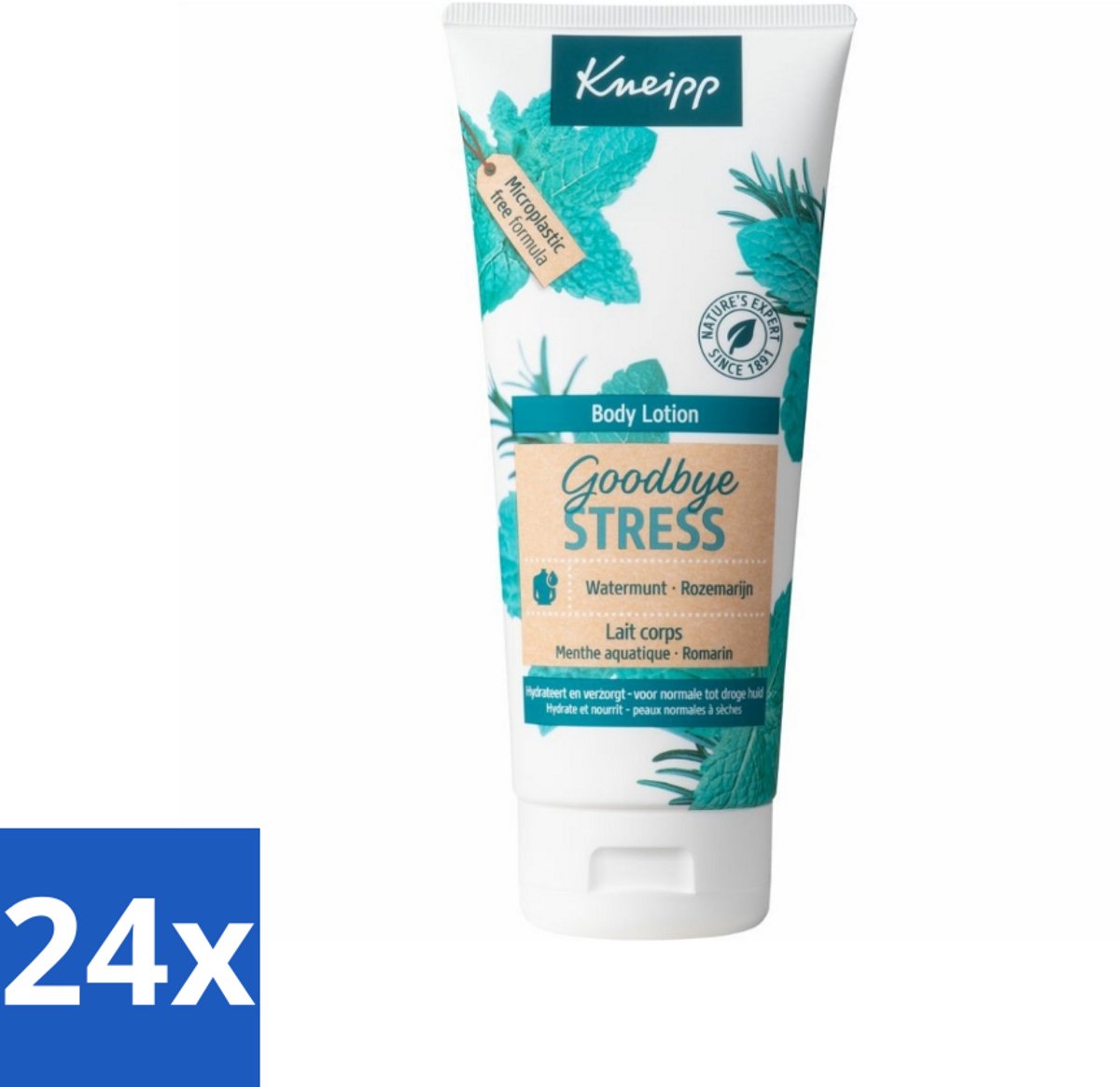 24 x Kneipp Bodylotion – Watermunt & Rozemarijn – 200 ml - Bodylotion - Stressvermindering - Watermunt - Rozemarijn - Verkwikkend