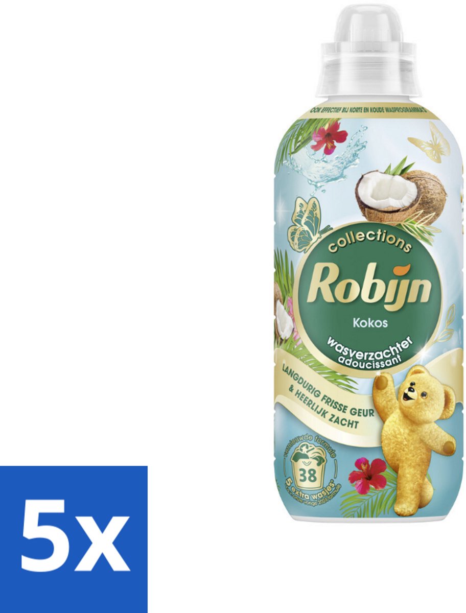 5 x Robijn – Wasverzachter – Kokos Sensation – 765 ml - Koffiezetapparaat