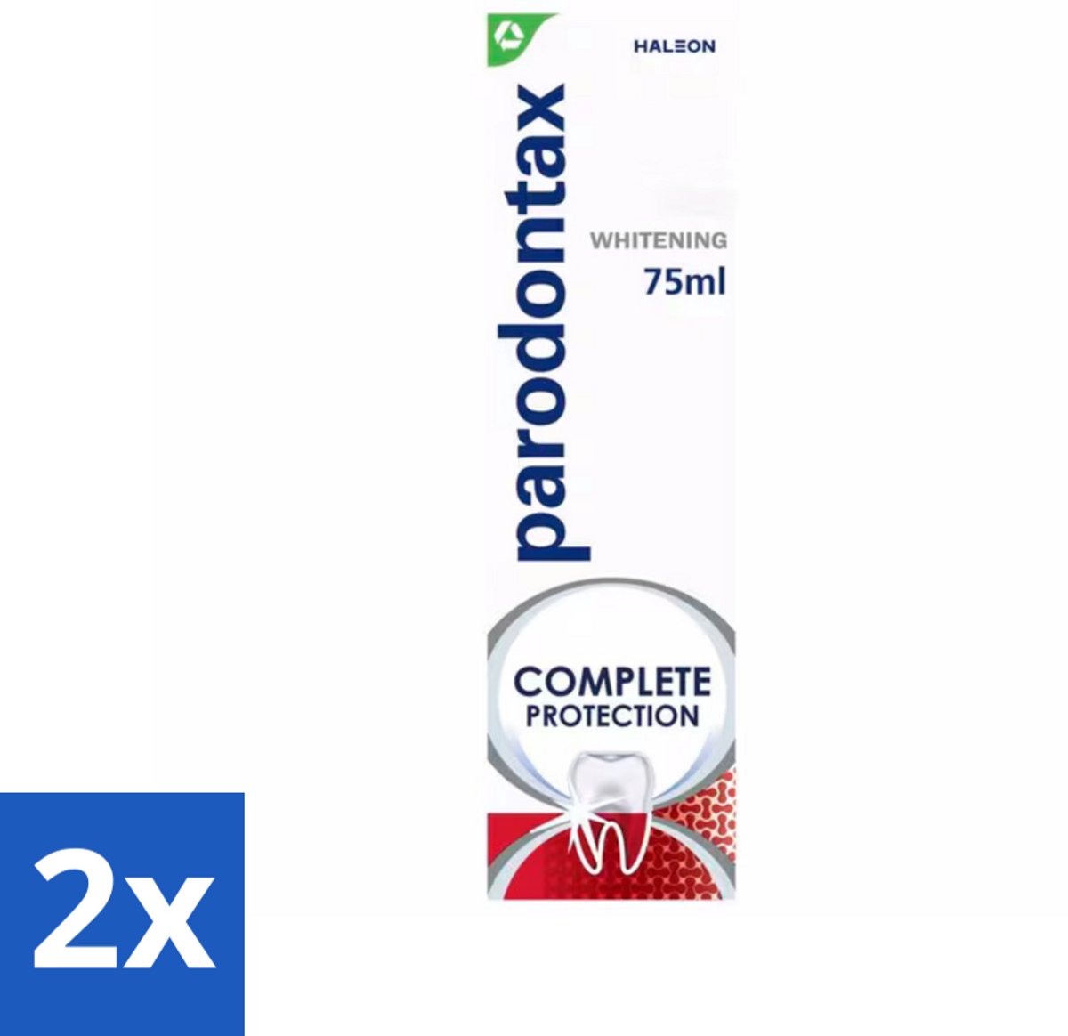 2 x Parodontax – Complete Protection Whitening – Tandpasta tegen Bloedend Tandvlees – 75 ml - Gezond Tandvlees - Witte Tanden - Tandpasta - Tandplak Verwijderen - Fluoride
